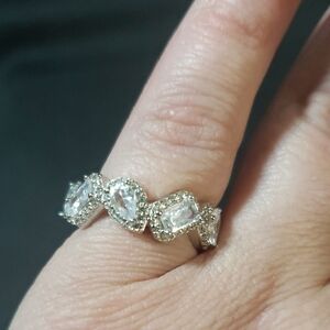 Sterling Silver Clear CZ Twist Ring - Women Jewelry